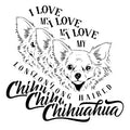 (3 Pack) Long Haired Chihuahua Decals - Chihuahua Laptop Decal - Dog Breed Decal - 3 Inches On Longest Side - Easy Peel & Apply - Made in USA - 3MCS1761