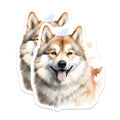 (2 Pack) Happy Dog Magnets - Watercolor Akita Art - Pet Parent Refrigerator Display - 5 Inches On Longest Side - Thick Durable Magnet - Made in USA - MAG30634