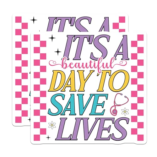 (2 Pack) Beautiful Day to Save Lives Stickers - 5" On Longest Side - Sticks to Smooth Flat Surfaces - Made in USA - BMCS9146 - BMCS9146