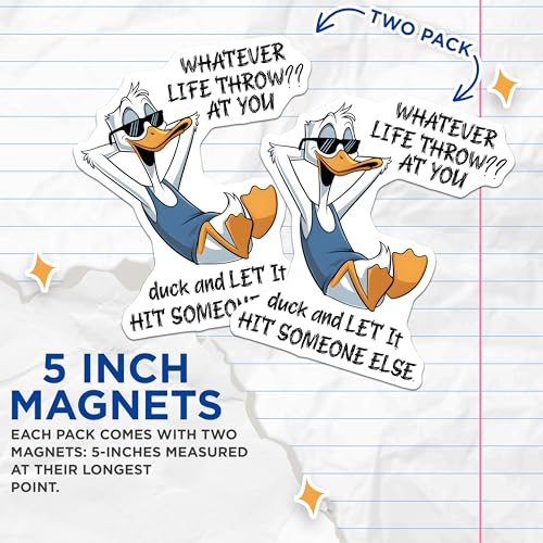 (2 Pack) Humorous Cartoons Magnet - 5" On Longest Side - Sticks to Smooth Flat Surfaces - Made in USA - MAG9708
