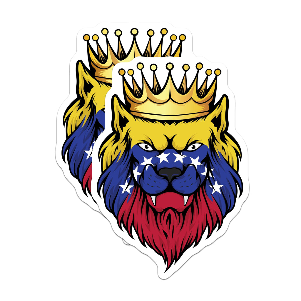 (2 Pack) Venezuela Lion Magnets - Venezuelan Pride - King of Jungle Decor - 5" On Longest Side - Premium Magnet - for Cars, Refrigerators, Toolboxes, Lockers - Made in USA - MAG18043