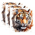 (3 Pack) Tiger Decals - Watercolor Tiger - Laptop Decals - 3 Inches On Longest Side - Easy Peel & Apply - Made in USA - 3MCS7471