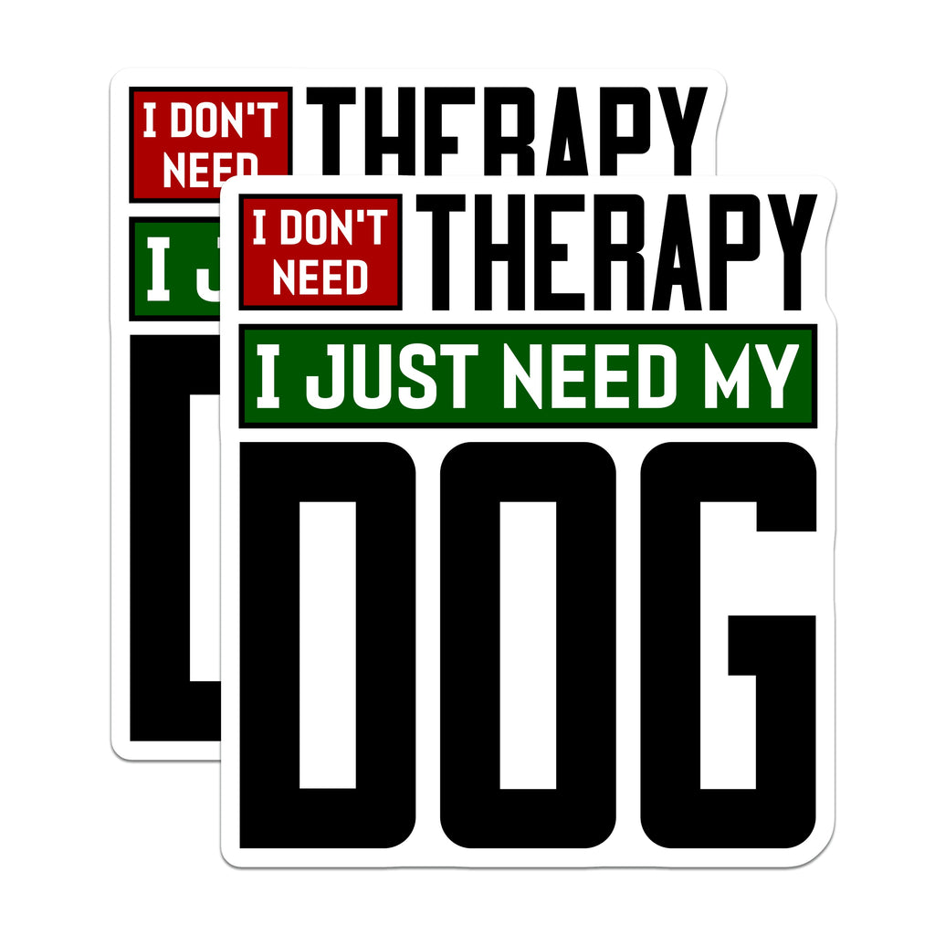(2 Pack) Dog Lover Magnets - Funny Pet Owner Quote - Therapy Dog Refrigerator Decor - 5 Inches On Longest Side - Thick Durable Magnet - Made in USA - MAG38218