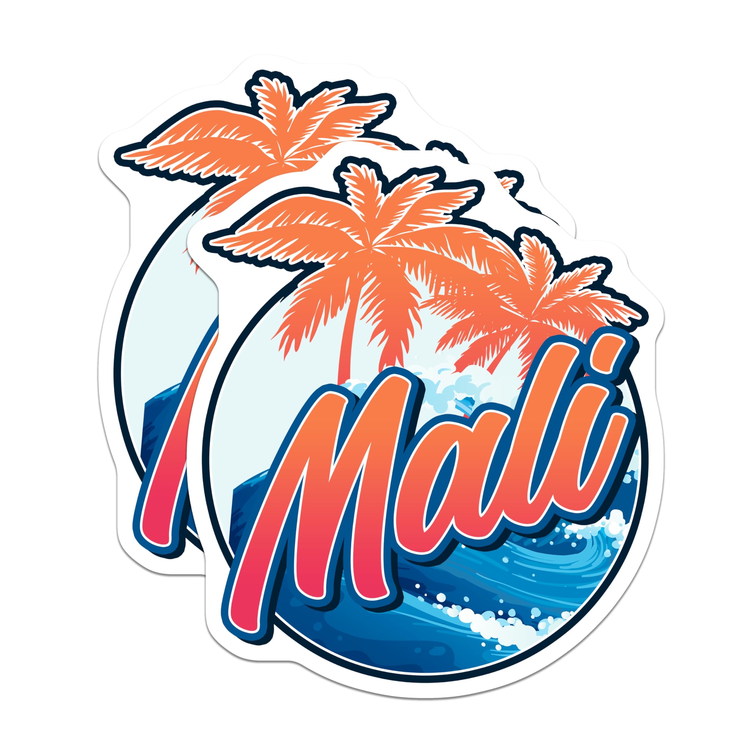 (2 Pack) Maui Hawaii Magnets - Tropical Palm Trees - Vacation Island Souvenir - 5" On Longest Side - Premium Magnet - for Cars, Refrigerators, Toolboxes, Lockers - Made in USA - MAG18997
