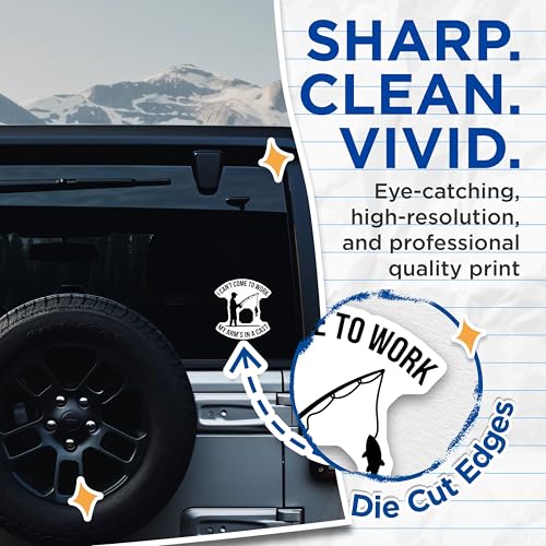(2 Pack) I Can't Come to Work Stickers - 5" On Longest Side - Sticks to Smooth Flat Surfaces - Made in USA - BMCS8769 - BMCS8769