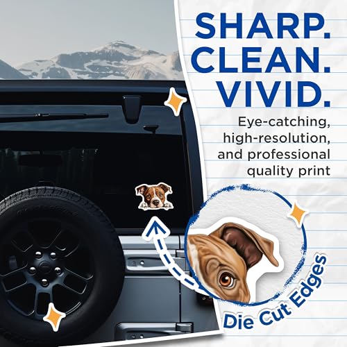 (2 Pack) Dog Lover Stickers - Cute Puppy Art - Adorable Dog Faces - 5" On Longest Side - Sticks to Smooth Flat Surfaces - Made in USA - BMCS9827