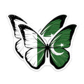 (2 Pack) Pakistan Flag Butterfly Magnets - Pakistani Pride - Fridge Home Locker Decor - 5" On Longest Side - Premium Magnet - for Cars, Refrigerators, Toolboxes, Lockers - Made in USA - MAG17285