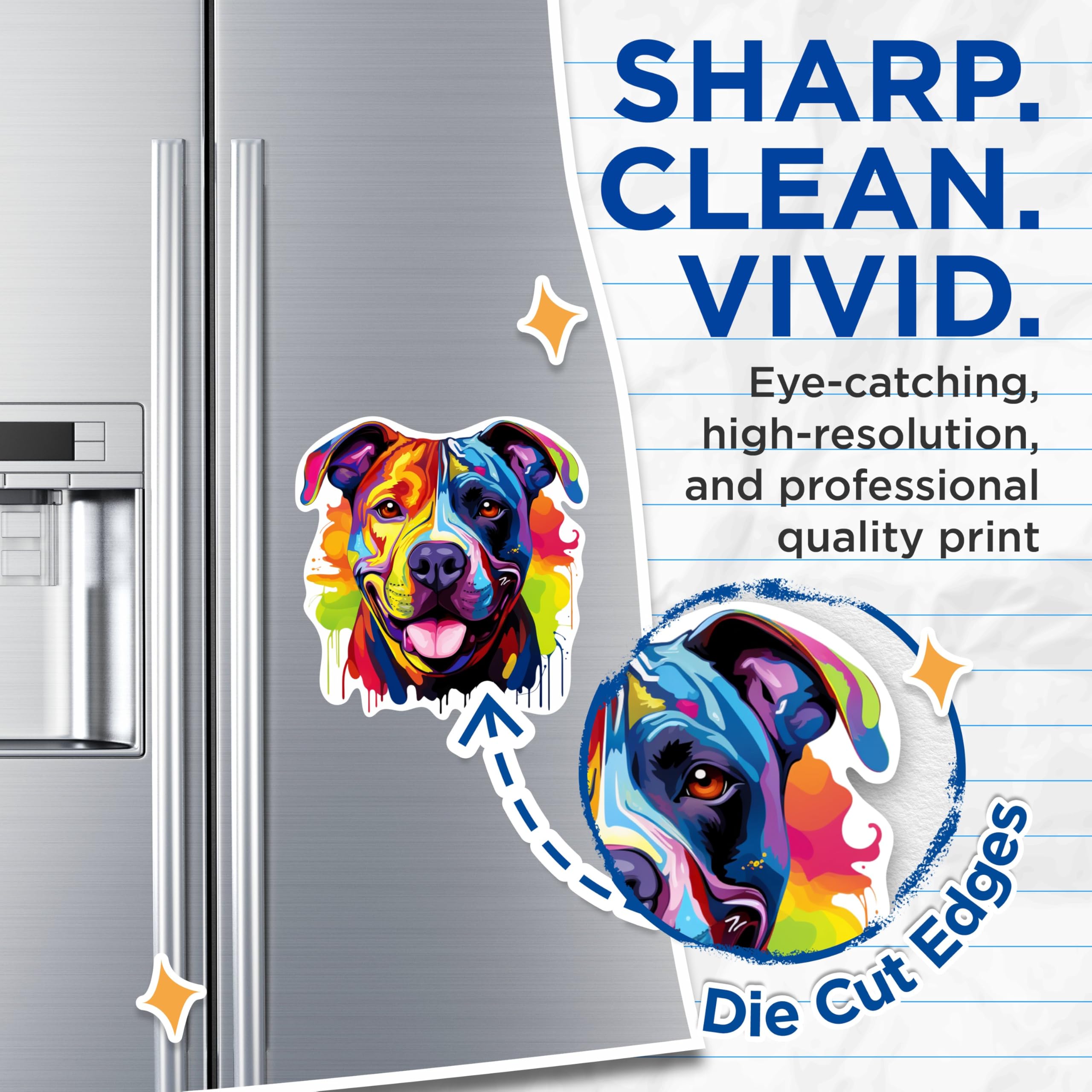 (2 Pack) American Staffordshire Terrier Dog Magnets - 5 Inches On Longest Side - Choose from Over 100 Dog Breeds - for Cars, Refrigerators, Toolboxes - Made in USA - MAG1754