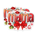 (2 Pack) Christmas Mama Magnets - Festive Kitchen Refrigerator Magnets - Santa Hat Holiday Season Decor for Mom - 5 Inches On Longest Side - Thick Durable Magnet - Made in USA - MAG29997