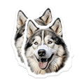 (2 Pack) Husky Dog Magnets - Realistic Canine Portrait - Pet Lover Animal Art - Refrigerator Decor - 5 Inches On Longest Side - Thick Durable Magnet - Made in USA - MAG28152