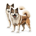 (2 Pack) Akita Inu Dog Magnets - Cheerful Japanese Akita Decor - Canine Companion Fridge Accents - Pet Owner Collectible - 5 Inches On Longest Side - Thick Durable Magnet - Made in USA - MAG24409
