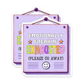 (2 Pack) Emotionally Freakin Exhausted Stickers - Please Go Away - Mental Health Humor - 5" On Longest Side - Sticks to Smooth Flat Surfaces - Made in USA - BMCS8241