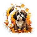 (2 Pack) Shih Tzu Magnets - Fall Dog Decor - Autumn Puppy Refrigerator Locker Accessory for Dog Lovers - 5 Inches On Longest Side - Thick Durable Magnet - Made in USA - MAG27529