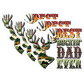 (3 Pack) Best Buckin Dad Decals - Camo Deer Head - Gift for Dad - Laptop Decal - 3 Inches On Longest Side - Easy Peel & Apply - Made in USA - 3MCS2013