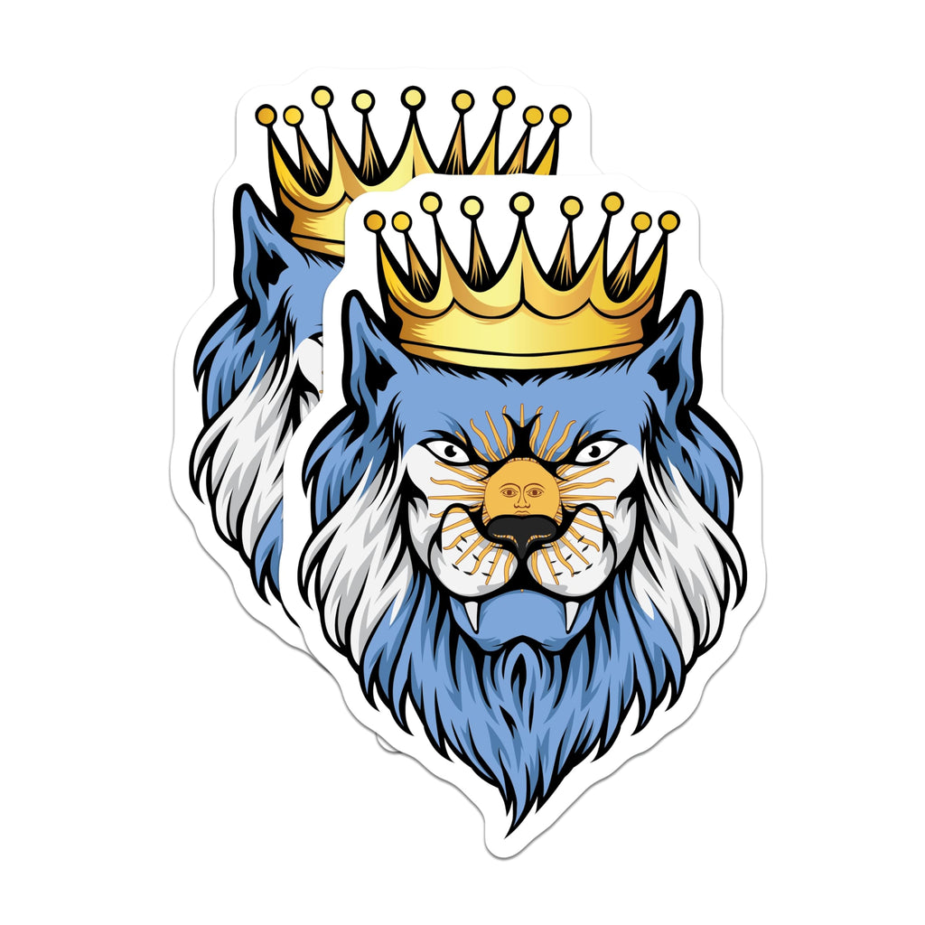 (2 Pack) Argentina Lion Magnets - Crowned Sun Face - Argentine Pride Novelty - 5" On Longest Side - Premium Magnet - for Cars, Refrigerators, Toolboxes, Lockers - Made in USA - MAG18640