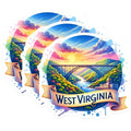 (3 Pack) West Virginia Decals - State Pride - Travel Souvenir- 3 Inches On Longest Side - Easy Peel & Apply - Made in USA - 3MCS5141