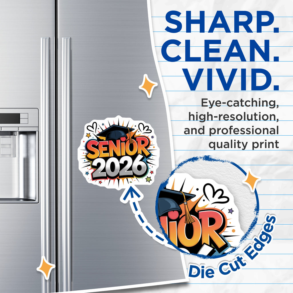 (2 Pack) Senior 2026 Magnets - Class of 2026 Graduation Keepsake - High School Graduate Student Appliance Decor - Future College Grad - 5" - Thick Durable Magnet - Made in USA - MAG39492
