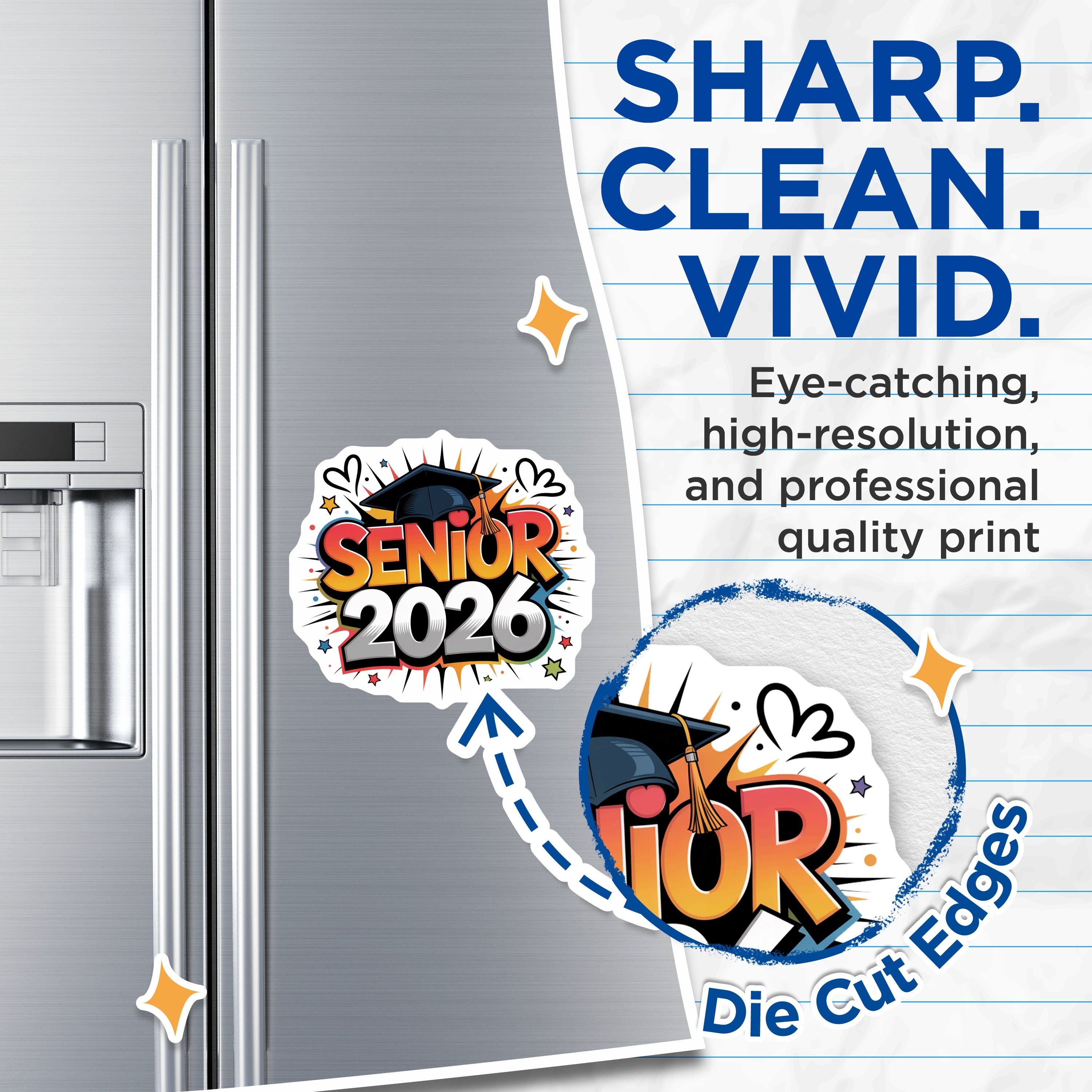 (2 Pack) Senior 2026 Magnets - Class of 2026 Graduation Keepsake - High School Graduate Student Appliance Decor - Future College Grad - 5" - Thick Durable Magnet - Made in USA - MAG39492