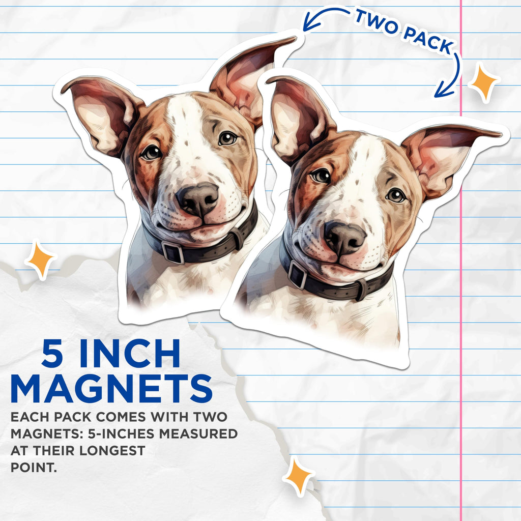 (2 Pack) Cute Dog Face Magnets - Pet Owner Refrigerator Decor - Animal Lover Home Accent - 5 Inches On Longest Side - Thick Durable Magnet - Made in USA - MAG26895