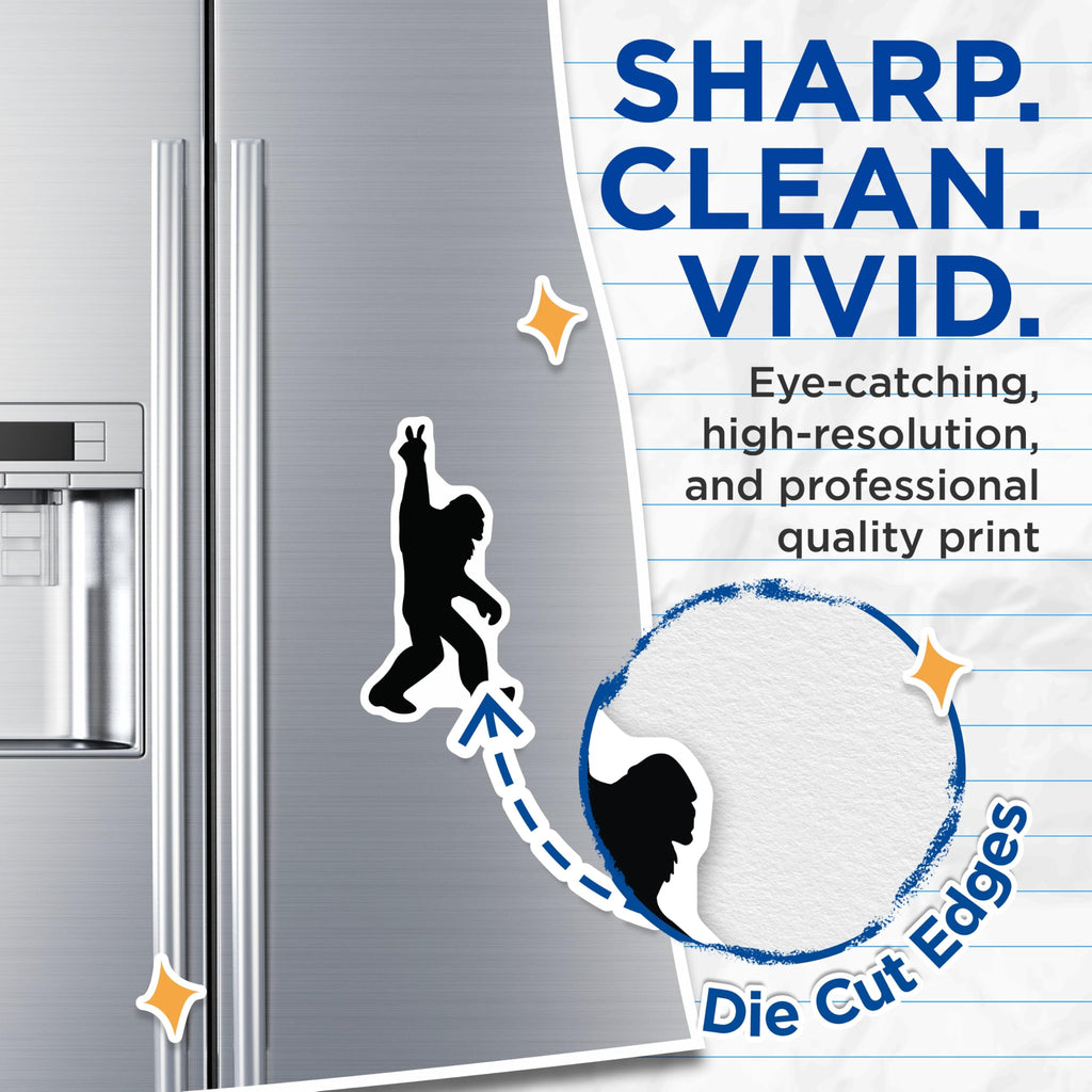 (2 Pack) Bigfoot Magnets - Sasquatch Cryptid Decor - Wilderness Creature Art - Refrigerator Locker Display - 5 Inches On Longest Side - Thick Durable Magnet - Made in USA - MAG23218