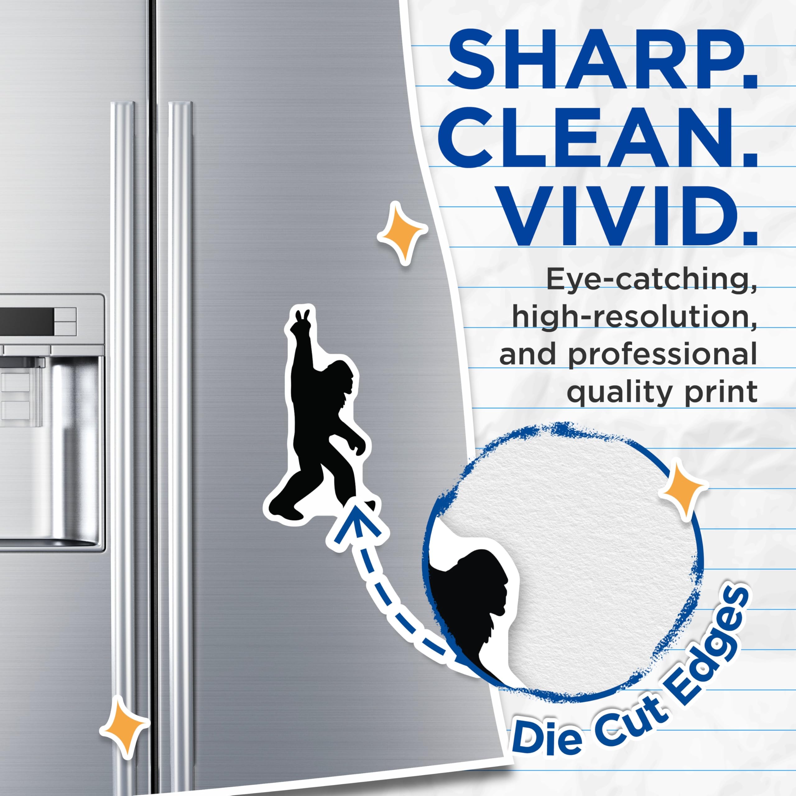 (2 Pack) Bigfoot Magnets - Sasquatch Cryptid Decor - Wilderness Creature Art - Refrigerator Locker Display - 5 Inches On Longest Side - Thick Durable Magnet - Made in USA - MAG23218