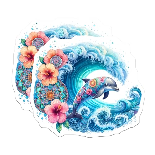 (2 Pack) Ocean Decor Magnet - 5" On Longest Side - Sticks to Smooth Flat Surfaces - Made in USA - MAG9487