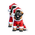 (2 Pack) Christmas Puppy Magnets - Santa Dog Decor - Holiday Pet Refrigerator - 5 Inches On Longest Side - Thick Durable Magnet - Made in USA - MAG28298