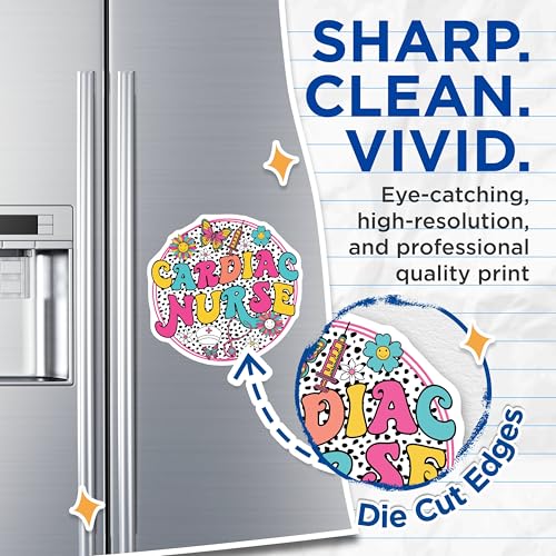 (2 Pack) Cardiac Nurse Magnets Magnets - Flower Nurse Decor - Heart Nurse Accessories - 5" On Longest Side - Made in USA - Sticks to Refrigerators & Metal Surfaces - MAG9141