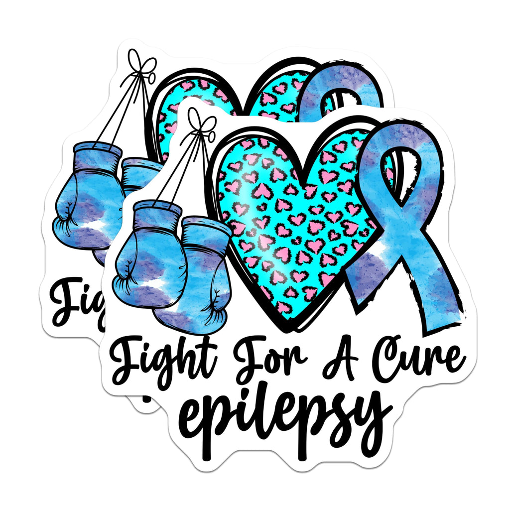 (2 Pack) Fight for A Cure Epilepsy Magnets - Boxing Gloves - Awareness Ribbon Magnets - 5" On Longest Side - for Cars, Fridges, Toolboxes - Made in USA - MAG4292