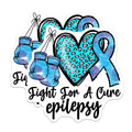 (2 Pack) Fight for A Cure Epilepsy Magnets - Boxing Gloves - Awareness Ribbon Magnets - 5" On Longest Side - for Cars, Fridges, Toolboxes - Made in USA - MAG4292