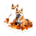 (2 Pack) Shiba Inu Magnets - Autumn Fall Decor - Cute Dog Lover Fridge Display - 5 Inches On Longest Side - Thick Durable Magnet - Made in USA - MAG27582