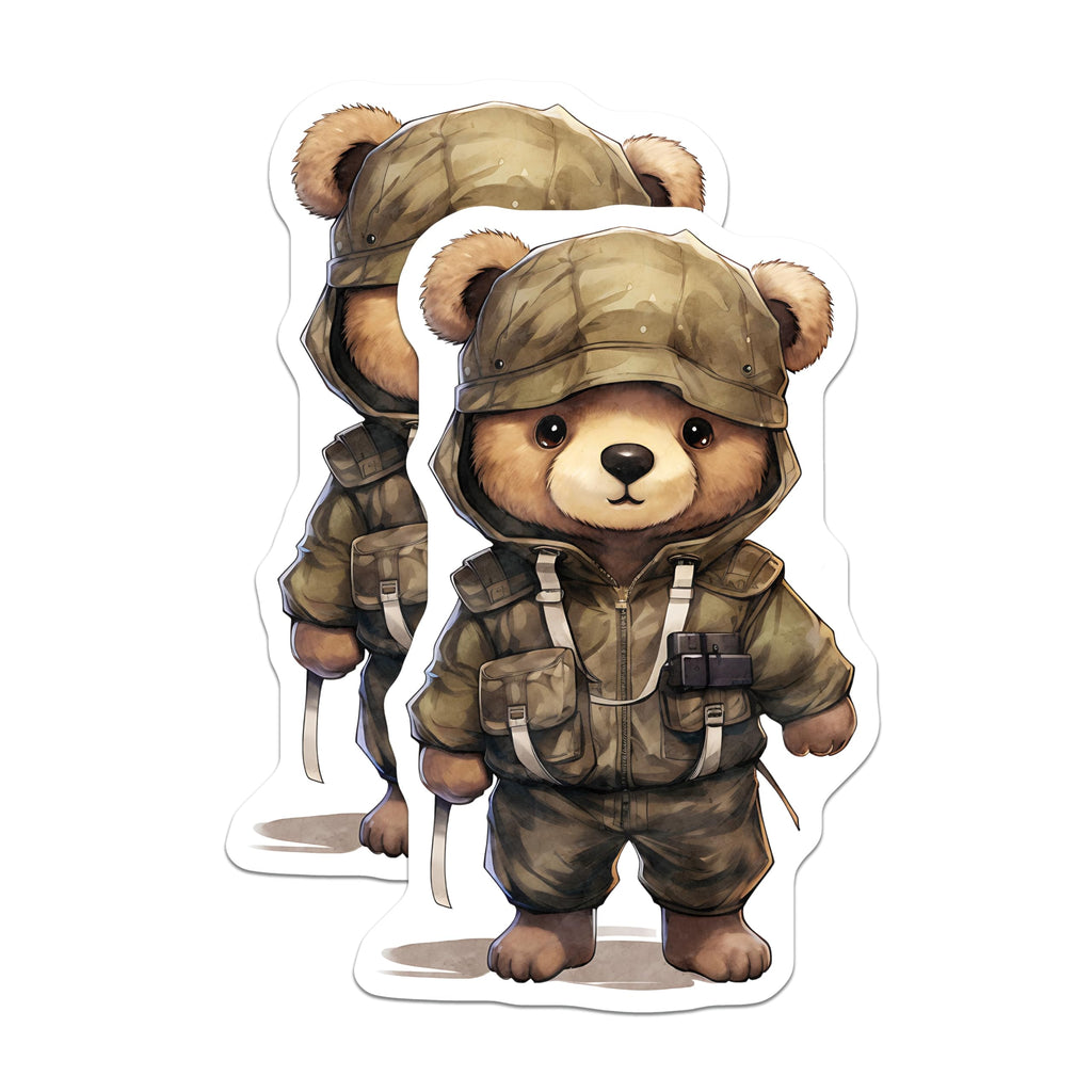 (2 Pack) Soldier Bear Magnets - Military Bear Decor - Armed Forces Bear Magnet - 5" On Longest Side - Premium Magnet - for Cars, Refrigerators, Toolboxes, Lockers - Made in USA - MAG17107