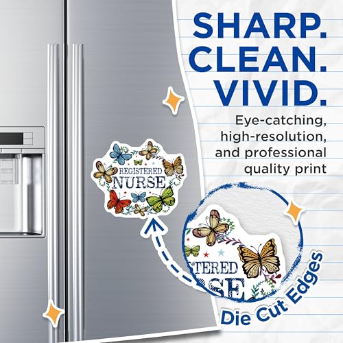 (2 Pack) Registered Nurse Magnets Magnets - 5" On Longest Side - Made in USA - Sticks to Refrigerators & Metal Surfaces - MAG9169