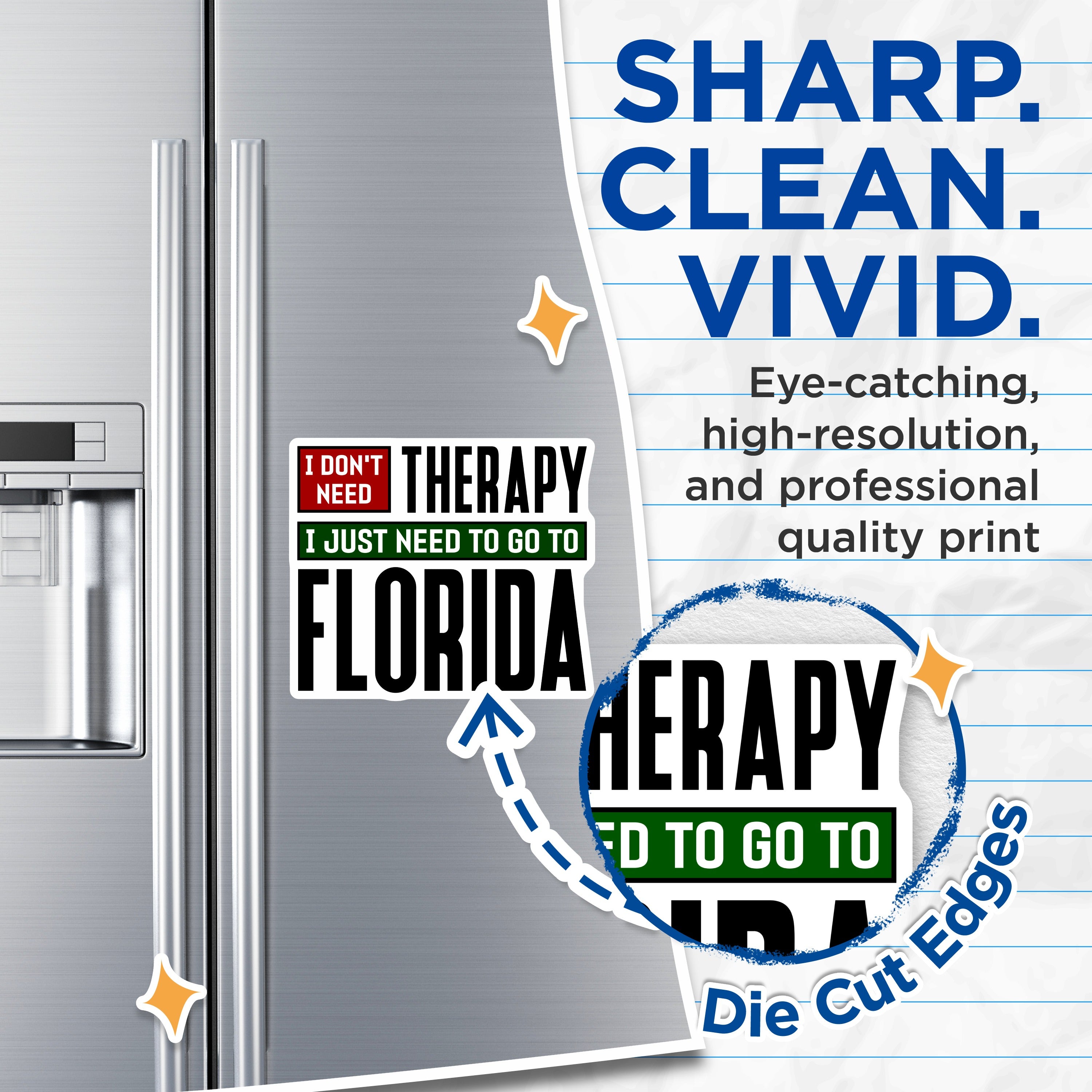 (2 Pack) Florida Vacation Magnets - Humorous Travel Quote - State Pride Souvenir - 5 Inches On Longest Side - Thick Durable Magnet - Made in USA - MAG38183