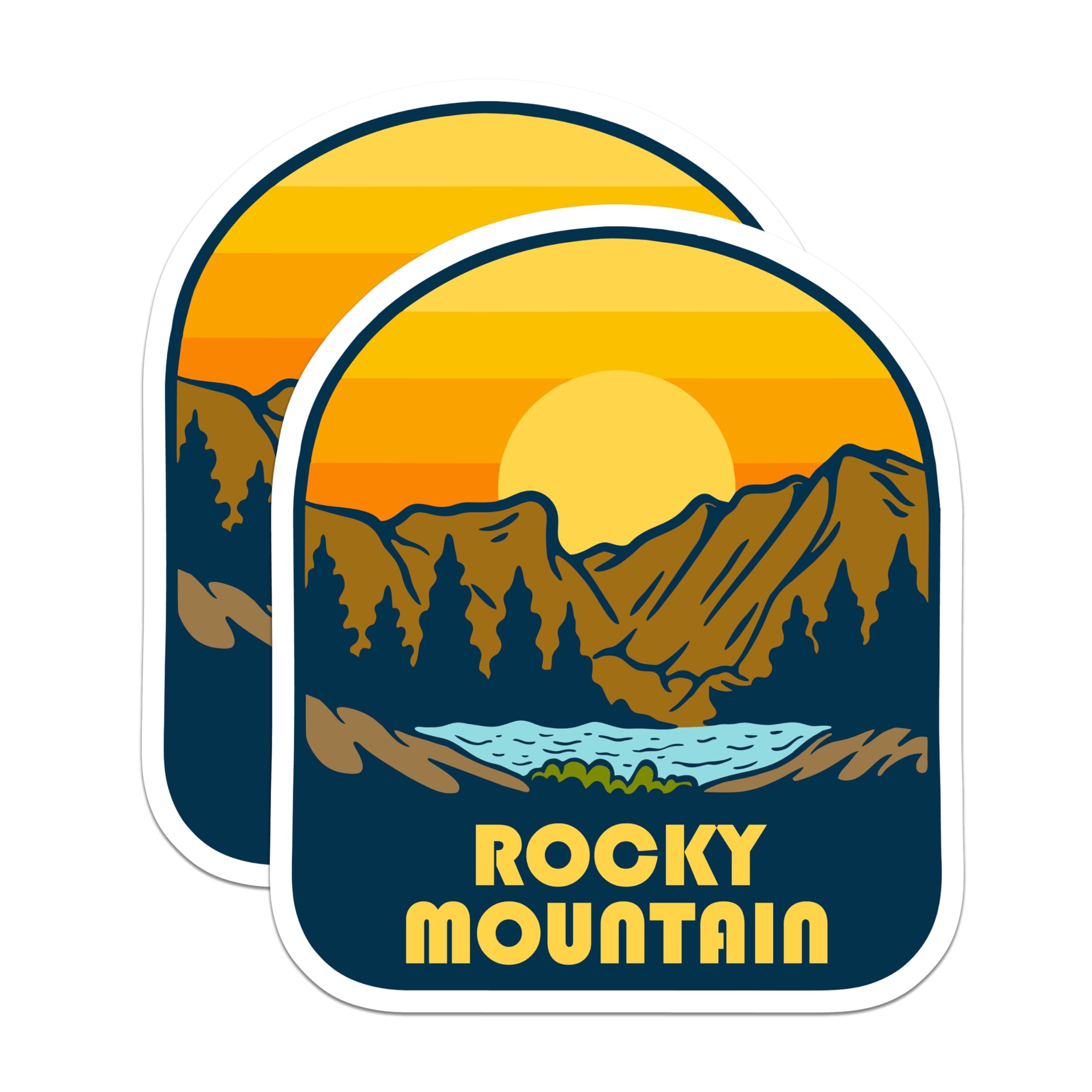 (2 Pack) Rocky Mountain Magnets - Nature Scene Magnets - Landscape Refrigerator Decor - 5" On Longest Side - Premium Magnet - for Cars, Refrigerators, Toolboxes, Lockers - Made in USA - MAG18978