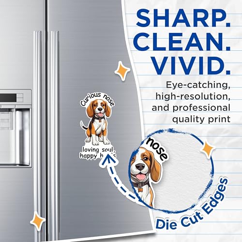 (2 Packs) Curious Nose Loving Soul, Happy Howls Magnets - Beagle Dog Breed Magnets - 5 Inches On Longest Side - Premium Magnet - for Fridges, Toolboxes, Cars - Made in USA - MAG2382