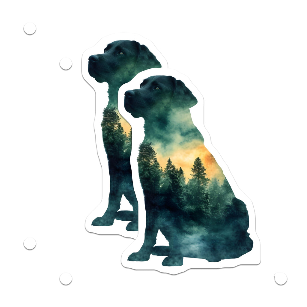 (2 Pack) Labrador Dog Magnets - Forest Landscape Decor - Pet Lover Fridge Magnets - 5" On Longest Side - Premium Magnet - for Cars, Refrigerators, Toolboxes, Lockers - Made in USA - MAG15236