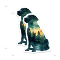 (2 Pack) Labrador Dog Magnets - Forest Landscape Decor - Pet Lover Fridge Magnets - 5" On Longest Side - Premium Magnet - for Cars, Refrigerators, Toolboxes, Lockers - Made in USA - MAG15236