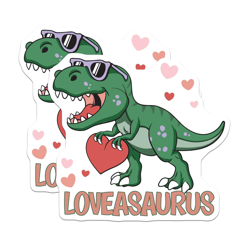 (2 Pack) Loveasaurus Magnets - Dinosaur Love Magnets - Cute Valentine's Day Magnets - Fun Heart Magnets - 5" On Longest Side - for Cars, Refrigerators, Toolboxes, Lockers - Made in USA BMCS3525