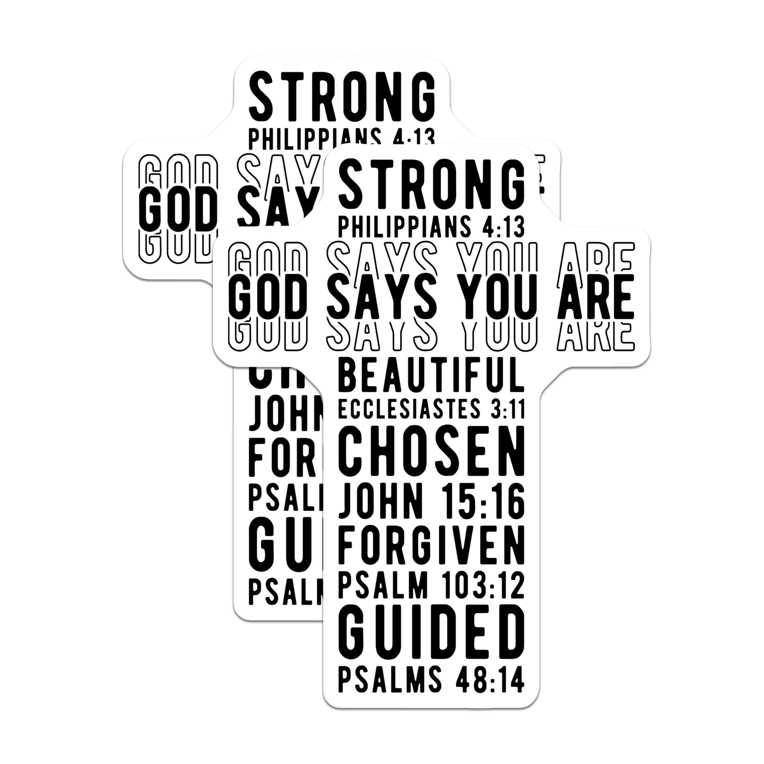 (2 Pack) Christian Bible Verse Magnets - Inspirational Scripture Faith Magnets - Religious Affirmation Cross Decor - 5 Inches On Longest Side - Thick Durable Magnet - Made in USA - MAG29046