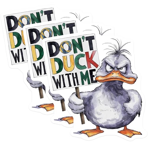 (3 Pack) Angry Duck Decals - Funny Bird - Laptop Stickers - 3 Inches On Longest Side - Easy Peel & Apply - Made in USA - 3MCS7309