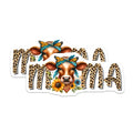 (2 Pack) Mama Cow Magnets - Leopard Print Country Accent - Farmhouse Refrigerator Design - 5 Inches On Longest Side - Thick Durable Magnet - Made in USA - MAG39112