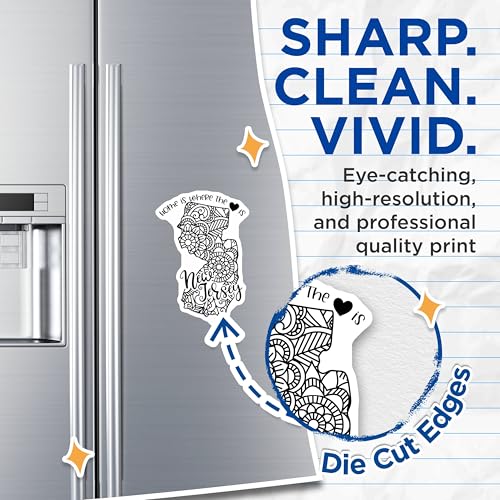 (2 Pack) New Jersey Home is Where The Heart is Magnets Magnets - State Love - Artistic Zentangle Design - 5" On Longest Side - Made in USA - Sticks to Refrigerators & Metal Surfaces - MAG9080