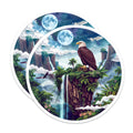 (2 Pack) Bald Eagle Magnets - Nature Scene Art - Fantasy Landscape Decor - Wildlife Illustration - 5 Inches On Longest Side - Thick Durable Magnet - Made in USA - MAG38409