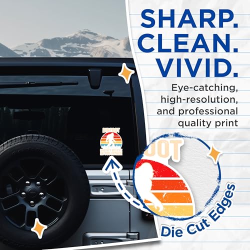 (2 Packs) Bigfoot Doesn't Believe in You Either Stickers - Sasquatch Bigfoot Decals - 5 Inches On Longest Side - Premium Vinyl Decal - Sticks to Any Smooth Flat Surface - Made in USA - BMCS2378