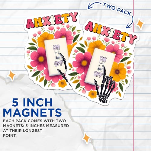 (2 Pack) Skeleton Hand Humor Magnet - Flower Design - 5" On Longest Side - Sticks to Smooth Flat Surfaces - Made in USA - MAG9761