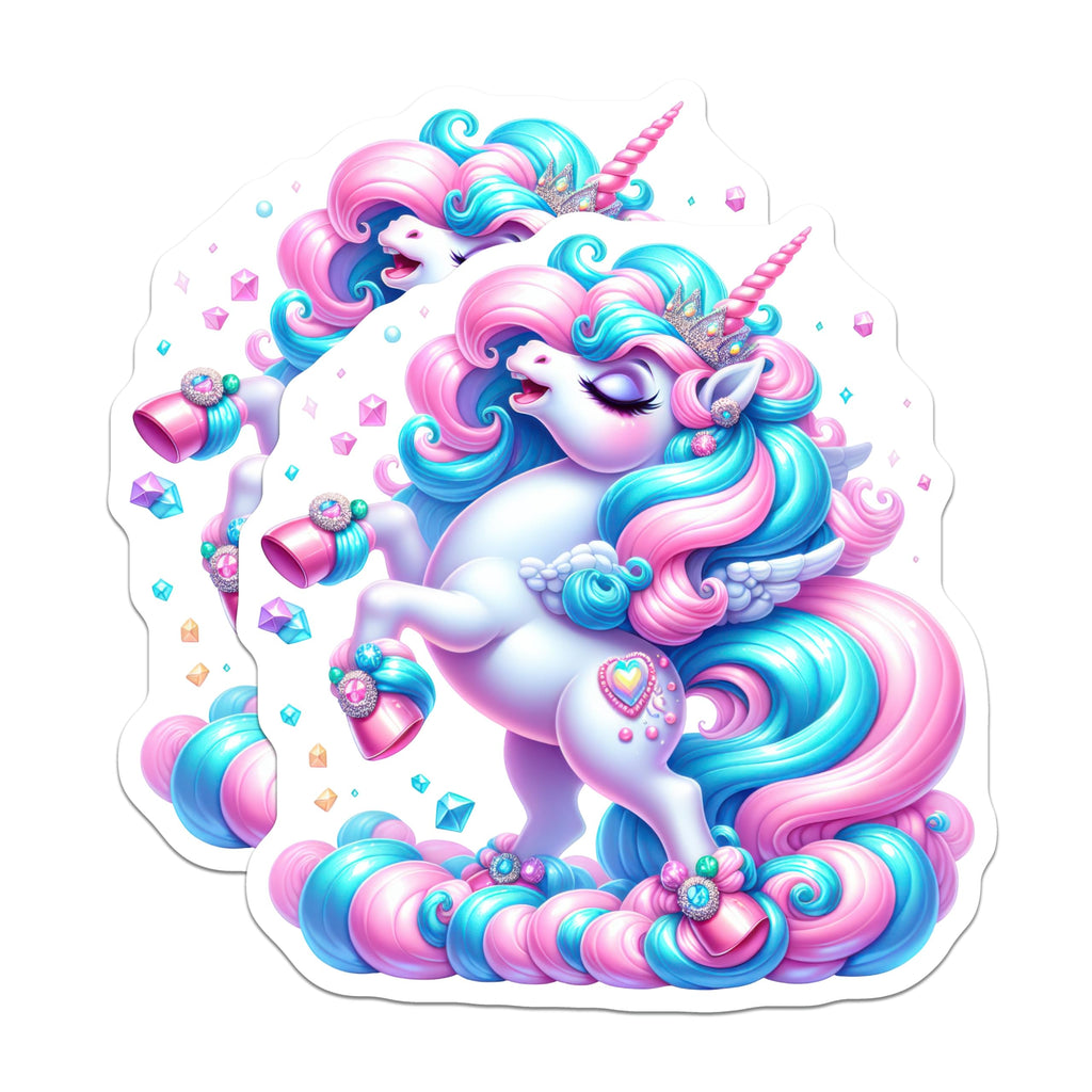 (2 Pack) Pastel Unicorn Magnets - Magical Pink Blue Fairytale Creature Decor - Whimsical Fantasy Dream Art - 5 Inches On Longest Side - Thick Durable Magnet - Made in USA - MAG21339