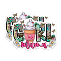 (2 Pack) Girl Mama Magnets - Boho Cow Print Aesthetic - Coffee Mama Decor - Refrigerator Art - 5 Inches On Longest Side - Thick Durable Magnet - Made in USA - MAG29168