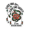 (2 Pack) Elder Emo Society Magnets - 1990s Metalcore Crashout Snake Rose Design - Alternative Aesthetic Decor - 5 Inches On Longest Side - Thick Durable Magnet - Made in USA - MAG21135