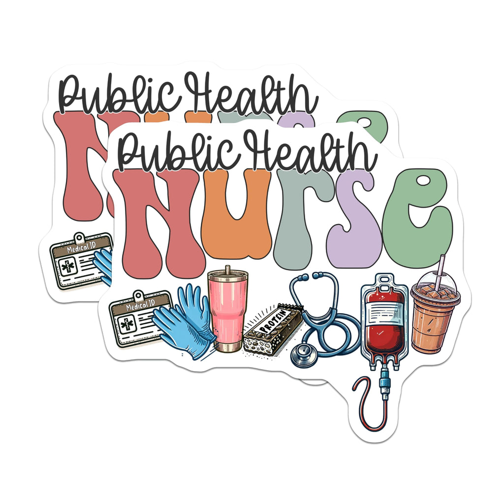 (2 Pack) Public Health Nurse Magnets - Retro Groovy RN Healthcare Professional Decor - Medical Staff Appreciation - 5 Inches On Longest Side - Thick Durable Magnet - Made in USA - MAG23091